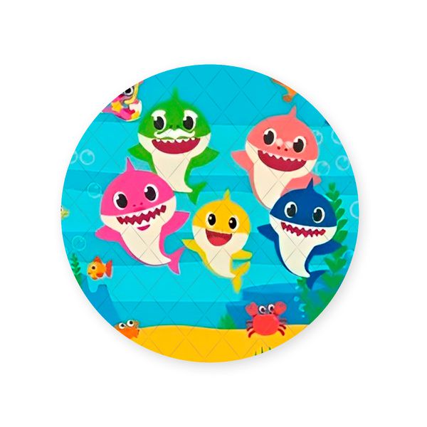 Capa Painel Redondo Sublimados Tema Baby Shark 225
