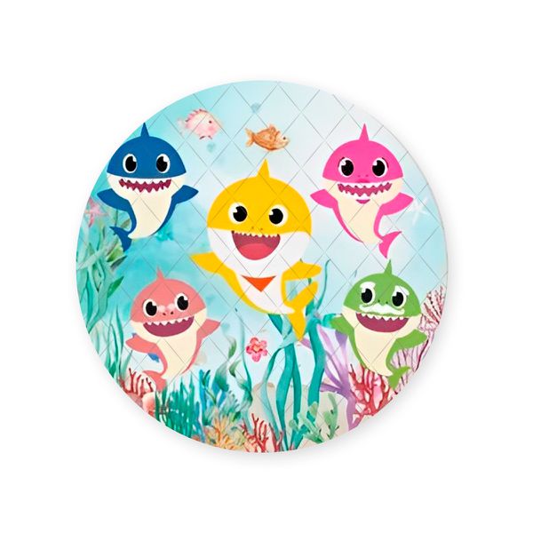 Capa Painel Redondo Sublimados Tema Baby Shark 226
