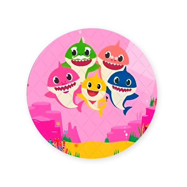Capa Painel Redondo Sublimados Tema Baby Shark 227