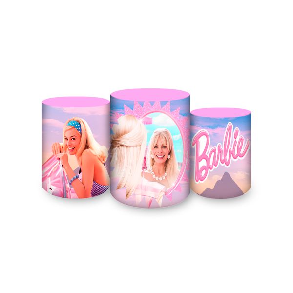 Trio Capas Cilindros Sublimados Tema Barbie 2059