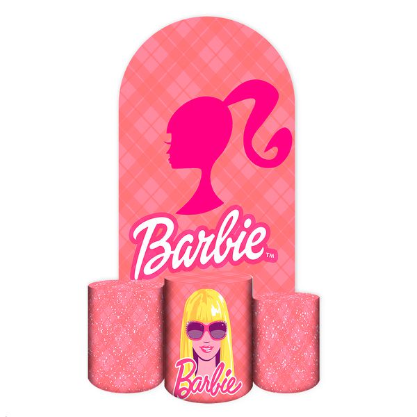 Capa Painel Romano Veste fácil + 3 Capas Cilindros Tema Barbie 2653
