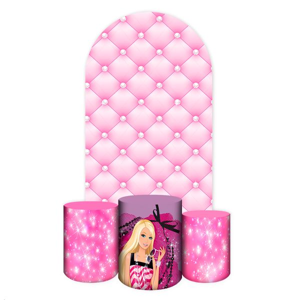Capa Painel Romano Veste fácil + 3 Capas Cilindros Tema Barbie 2654