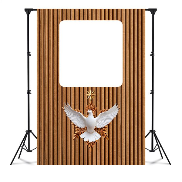 Capa Painel Interativo Para Fotos Vazado Tema Batizado 2236