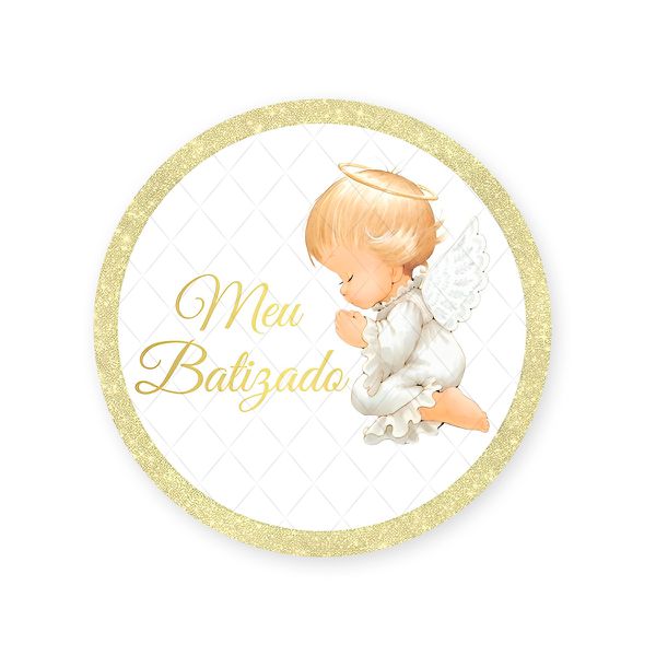 Capa Painel Redondo Sublimados Tema Batizado 868