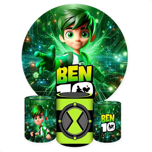 Capa Painel + Trio Capas Cilindros Sublimados Tema Ben10 5098
