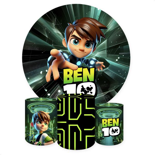 Capa Painel + Trio Capas Cilindros Sublimados Tema Ben10 5099