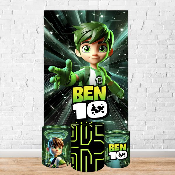 Capa Retangular + Trio Capas Cilindros Sublimados Tema Ben 10 5099