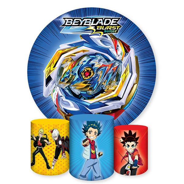Capa Painel + Trio Capas Cilindros Sublimados Tema Beyblade 1118