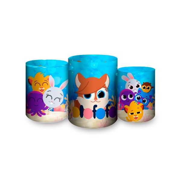 Trio Capas Cilindros Sublimados Tema Bolofofos 650