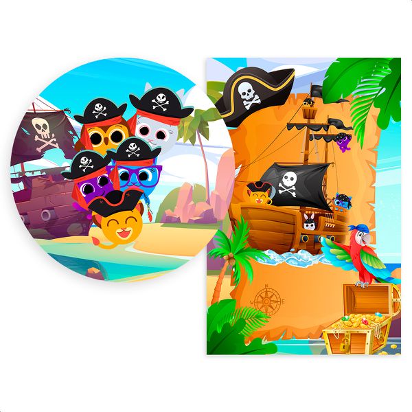 Capa Painel Retangular + Capa Painel Redondo Sublimado Tema Bolofofos 2528