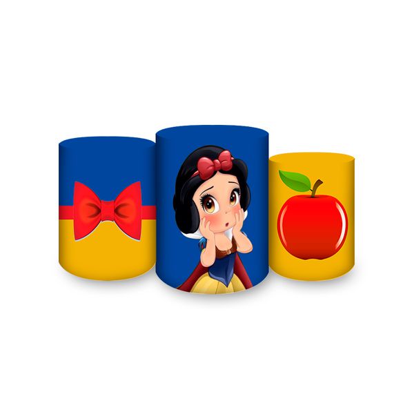 Trio Capas Cilindros Sublimados Tema Branca De Neve 13