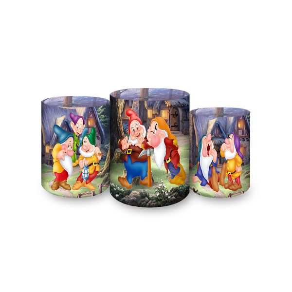 Trio Capas Cilindros Sublimados Tema Branca De Neve 297