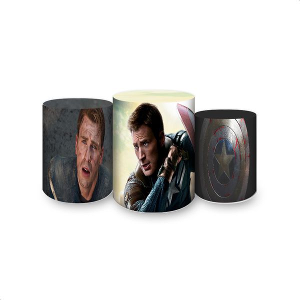 Trio Capas Cilindros Sublimados Capitão América 4006