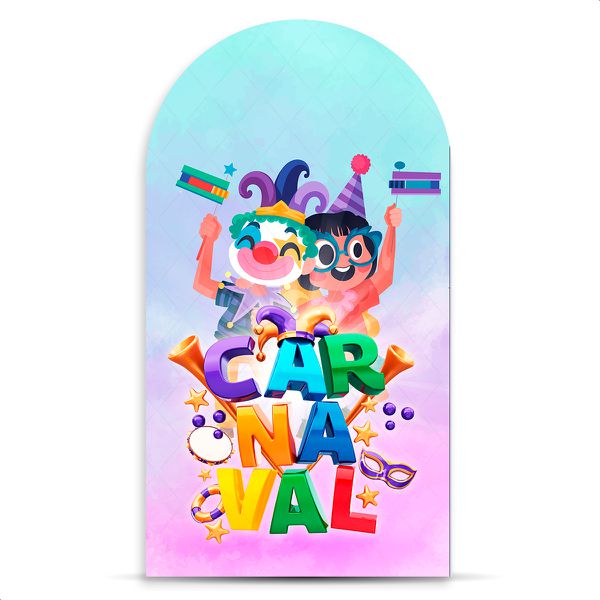 Capa Painel Romano Sublimado Tema Carnaval Kids 