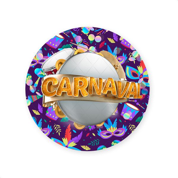 Capa Painel Redondo Sublimados Tema Carnaval 2574