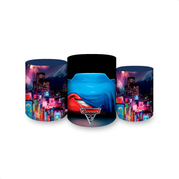 Trio Capas Cilindros Sublimados Tema Carros