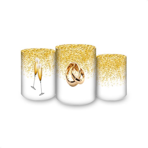 Trio Capas Cilindros Sublimados Casamento/ Noivado 2540