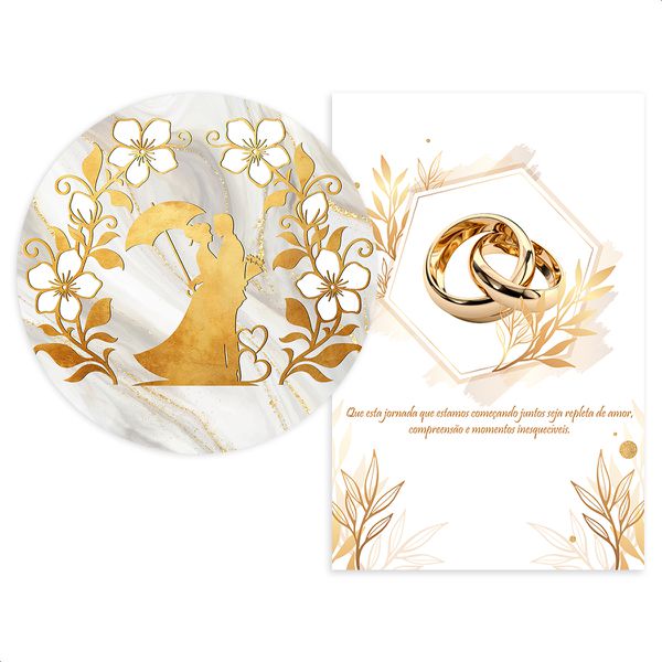 Capa Painel Retangular + Capa Painel Redondo Sublimado Tema Casamento/ Noivado 2539