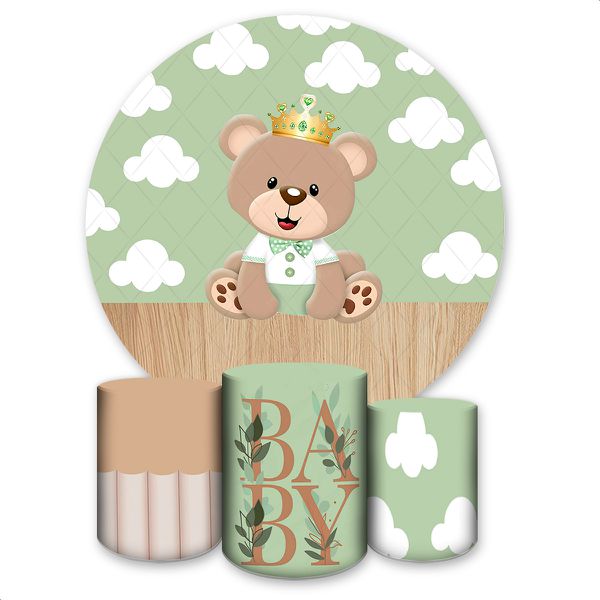 Capa Painel + Trio Capas Cilindros Sublimados Tema Chá de Bebe 125