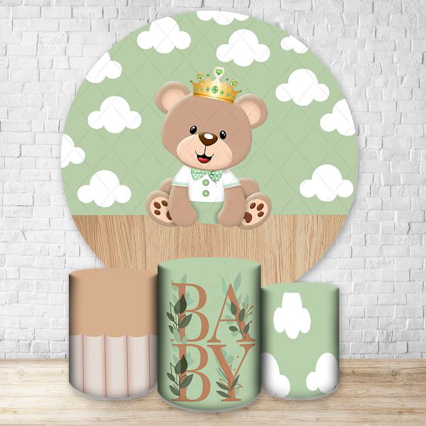 Kit Capa Painel Redondo + Trio Capas Cilindros Sublimados Tema Ursinho 125