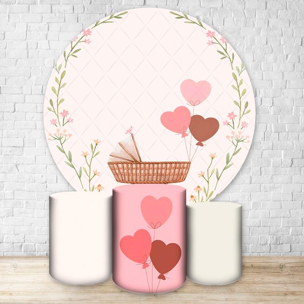Capa Painel + Trio Capas Cilindros Sublimados Tema Chá de Bebe 130