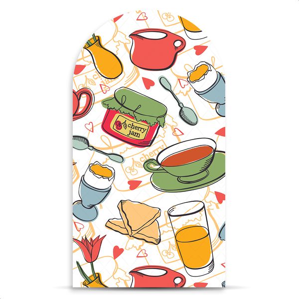 Capa Painel Romano Sublimado Tema Chá de Cozinha 2559