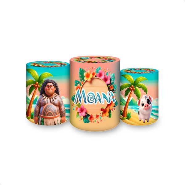 Trio Capas Cilindros Sublimados Tema Moana 2052 