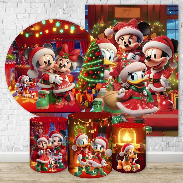 Kit 5 Peças Capa Redonda + Capa Retangular + Trio Capas Cilindros Sublimados Tema Natal 4612