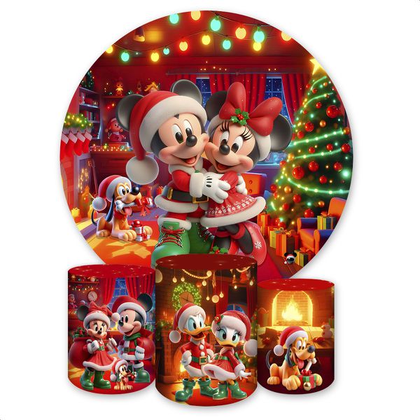 Capa Painel + Trio Capas Cilindros Sublimados Tema Natal 4612