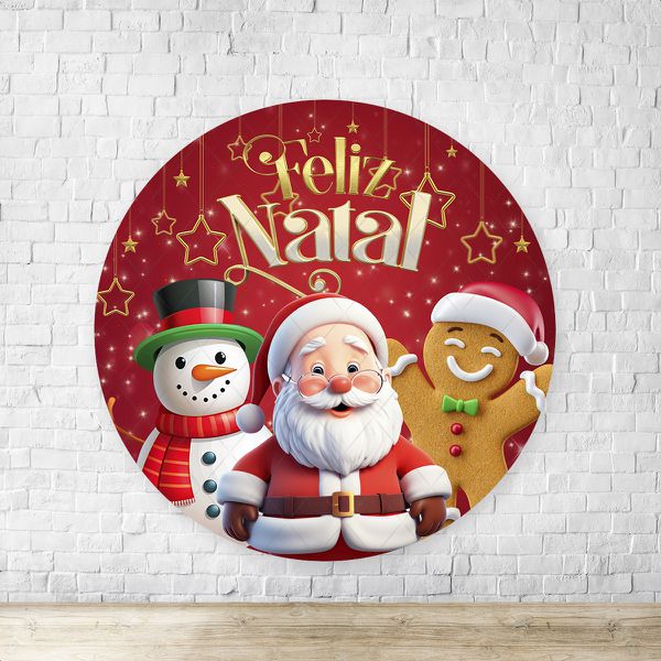 Capa Painel Redondo Sublimados Tema Natal 4610
