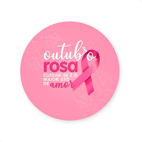 Capa Painel Redondo Sublimados Tema Outubro Rosa 1904