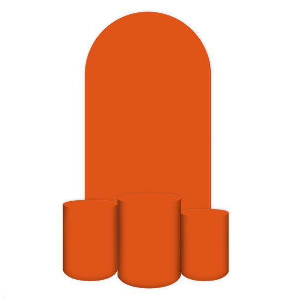 Capa Painel Romano Veste fácil + 3 Capas Cilindros Tema Liso Laranja 4043