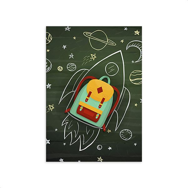 Capa Painel Retangular Sublimado Tema ABC e Foguete 4053