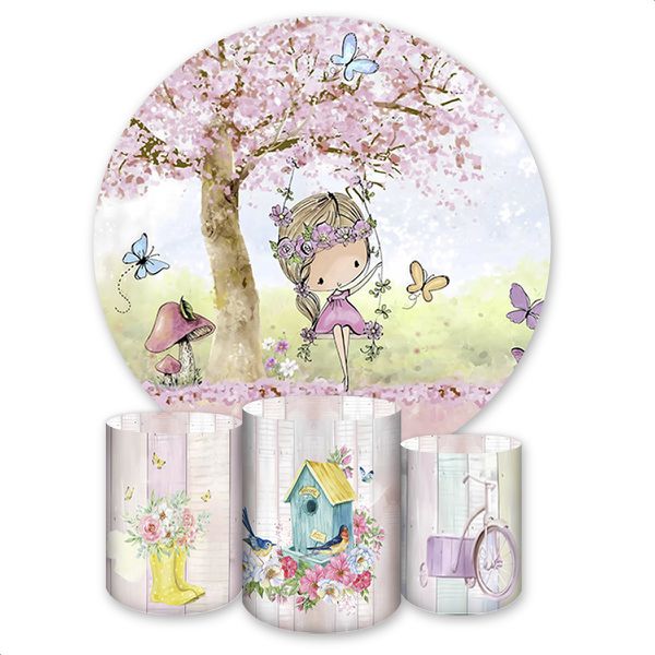 Capa Painel + Trio Capas Cilindros Sublimados Tema Jardim 