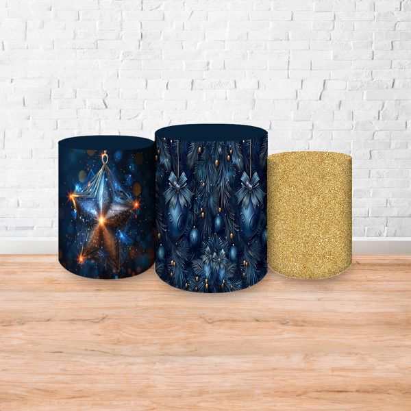 Trio Capas Cilindros Sublimados Tema Natal 2252