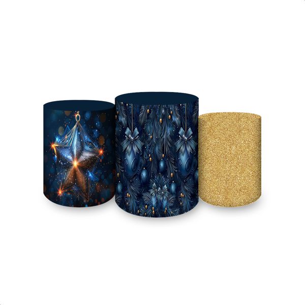 Trio Capas Cilindros Sublimados Tema Natal 2252