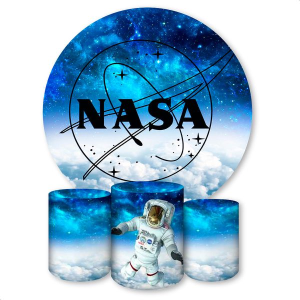 Capa Painel + Trio Capas Cilindros Sublimados Tema Nasa 1073