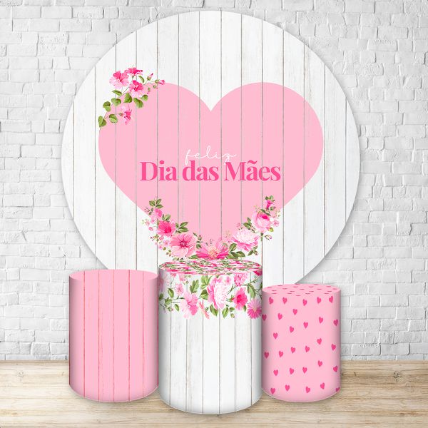 Capa Painel + Trio Capas Cilindros Sublimados Tema Dia das Mães 2182