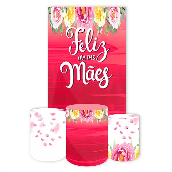 Capa Retangular + Trio Capas Cilindros Sublimados Tema Dia das Mães 437