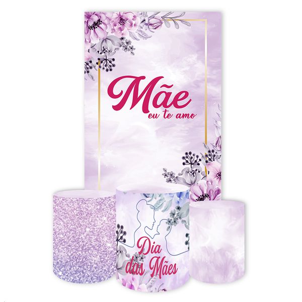 Capa Retangular + Trio Capas Cilindros Sublimados Tema Dia das Mães 438