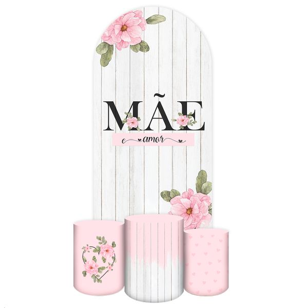 Capa Painel Romano Veste fácil + 3 Capas Cilindros Tema Dia das Mães 2181