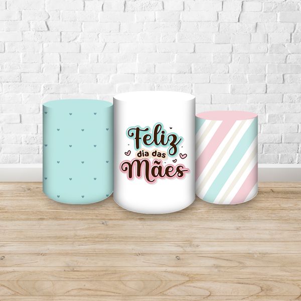 Trio Capas Cilindros Sublimados Tema Dia das Mães 2183