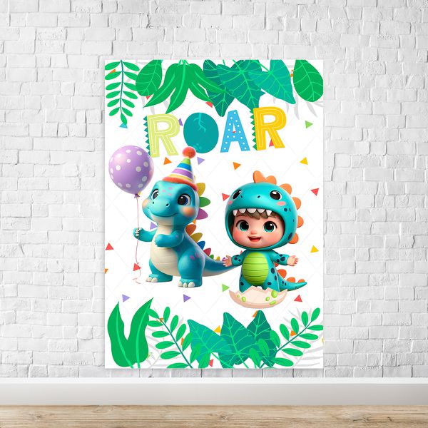 Capa Painel Retangular Sublimado Tema Festa Dino Baby 2224