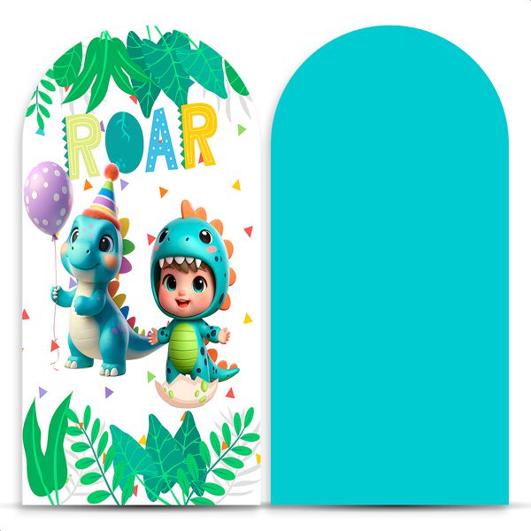 Capa Painel Romano Sublimado Tema Festa Dino Baby 2224