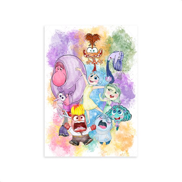 Capa Painel Retangular Sublimado Tema Divertida Mente Aquarelado giz 2042
