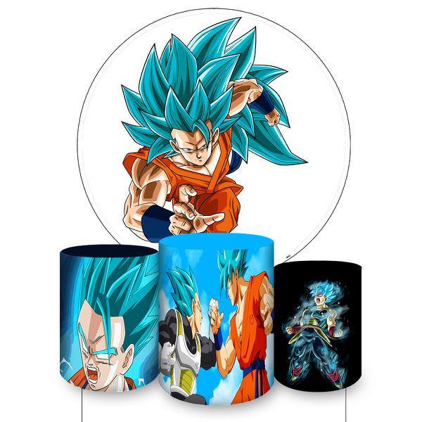 Capa Painel + Trio Capas Cilindros Sublimados Tema Dragon Ball 940