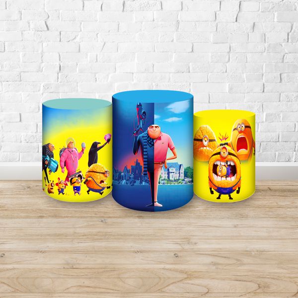 Trio Capas Cilindros Sublimados Tema Meu Malvado Favorito 2721
