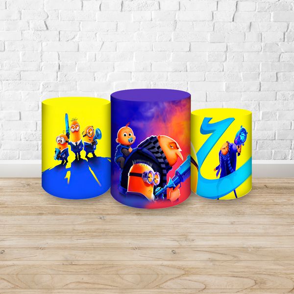 Trio Capas Cilindros Sublimados Tema Meu Malvado Favorito 2722