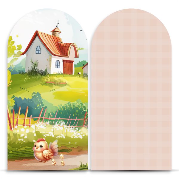 Capa Painel Romano Sublimado Tema Fazendinha Menina 4598
