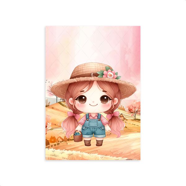 Capa Painel Retangular Sublimado Tema Fazendinha Rosa 2729